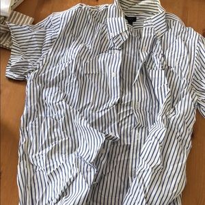 JCrew button up - blue and white M